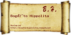 Bogáts Hippolita névjegykártya